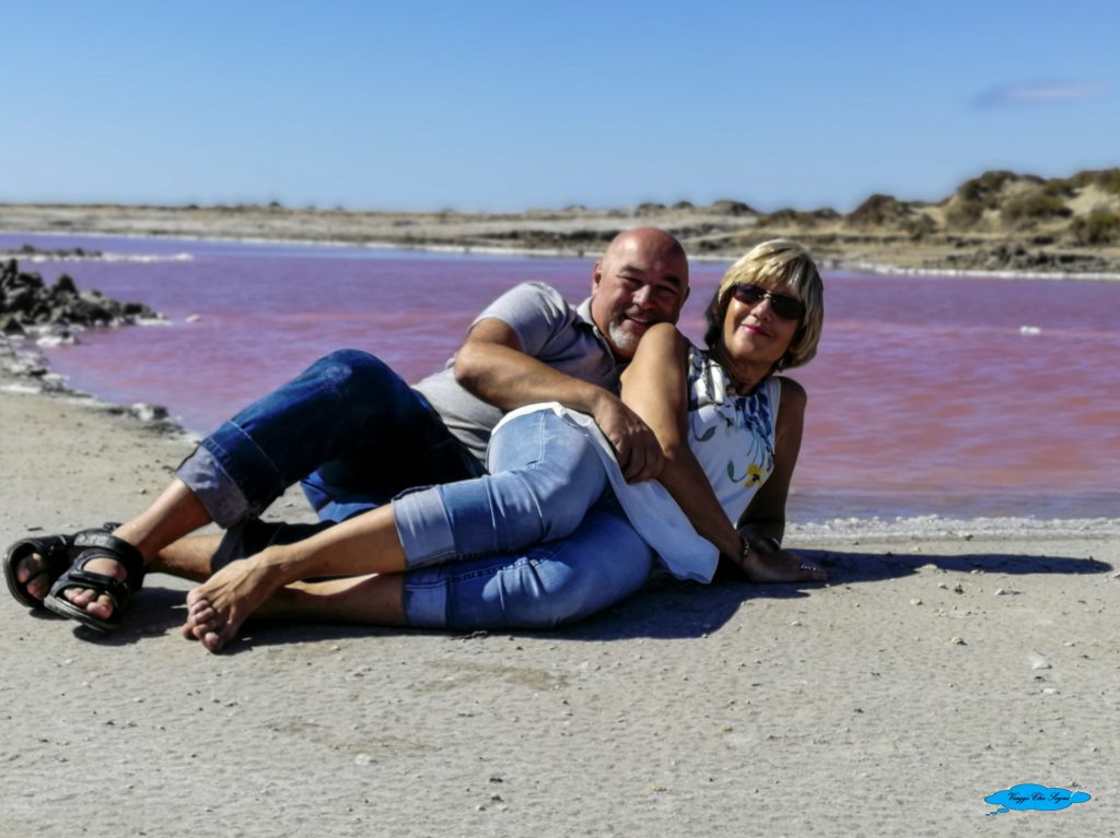 Saline rosa di Giraud in Camargue 16 noi sulla spiaggia